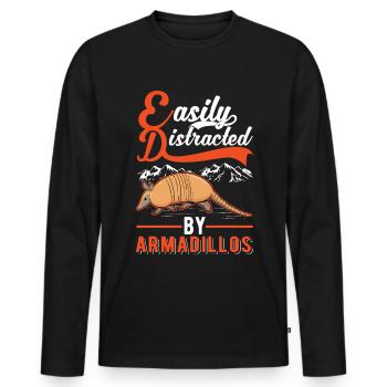 Easily distracted by Armadillo's Armadillo - Men's Premium Organic Long Sleeve Shirt - black - Front - Nico (187cm)