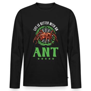 Life is better with an Ant ant Farm Ants - Men's Premium Organic Long Sleeve Shirt - black - Front - Nico (187cm)