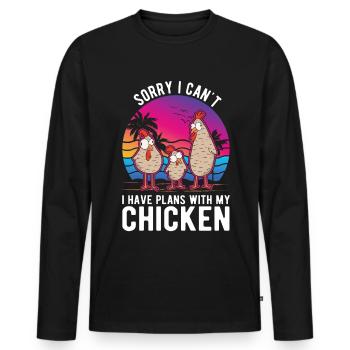 Poulets Élevage de poulets Éleveur de poulet - T-shirt manches longues Premium bio Homme - noir - Devant - Nico (187cm)
