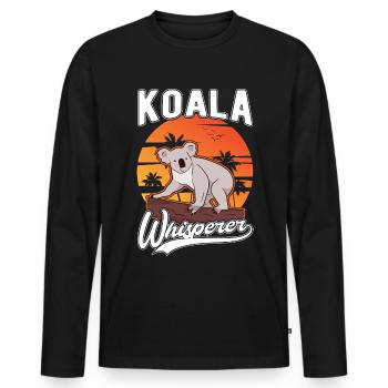 Koala Whisperer Koala Flüsterer Koalabär - Männer Premium Bio Langarmshirt - Schwarz - Vorne - Nico (187cm)