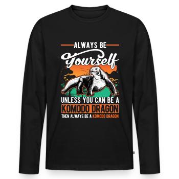 Komodowaran Komodo Dragon Waran - Männer Premium Bio Langarmshirt - Schwarz - Vorne - Nico (187cm)