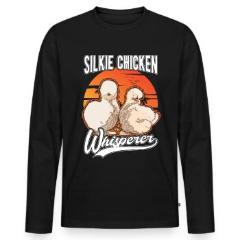 Silkie Chicken Whisperer Silk Chicken Whisperer - Men's Premium Organic Long Sleeve Shirt - black - Front - Nico (187cm)