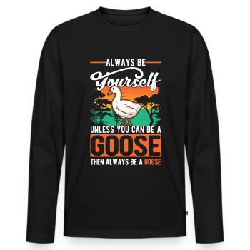 Geese Gift Goose Lovers Goose Breeders - Men's Premium Organic Long Sleeve Shirt - black - Front - Nico (187cm)