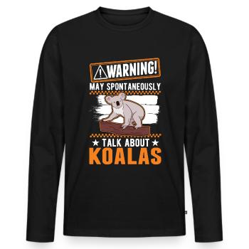 Warning Koala lover Koala Bear - Men's Premium Organic Long Sleeve Shirt - black - Front - Nico (187cm)