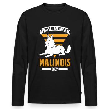 I just really like Malinois ok Belgian Malinois - Men's Premium Organic Long Sleeve Shirt - black - Front - Nico (187cm)