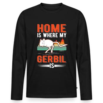Home is where my Gerbil is Rennratte Rennmaus - Männer Premium Bio Langarmshirt - Schwarz - Vorne - Nico (187cm)