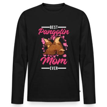 Best Pangolin Mom Ever Pangolin Mama - Men's Premium Organic Long Sleeve Shirt - black - Front - Nico (187cm)