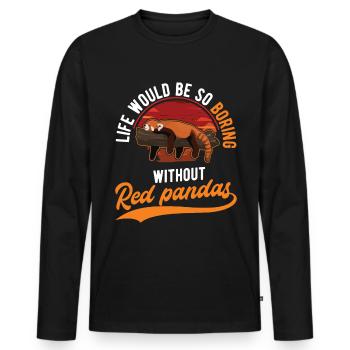 Cadeau Red Panda - T-shirt manches longues Premium bio Homme - noir - Devant - Nico (187cm)