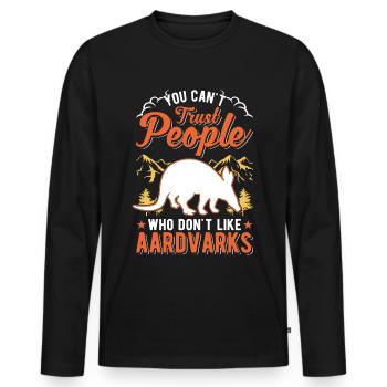 Erdferkel Geschenk Aardvark - Männer Premium Bio Langarmshirt - Schwarz - Vorne - Nico (187cm)