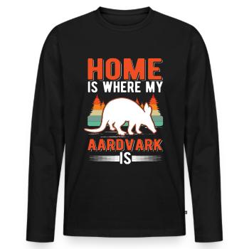 Home is where my Aardvark is Erdferkel - Männer Premium Bio Langarmshirt - Schwarz - Vorne - Nico (187cm)