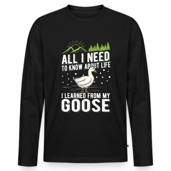 Geese Gift Goose Lover Goose Breeder - Men's Premium Organic Long Sleeve Shirt - black - Front - Nico (187cm)