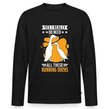 Yes I really do need all these Running Ducks - T-shirt manches longues Premium bio Homme - noir - Devant - Nico (187cm)