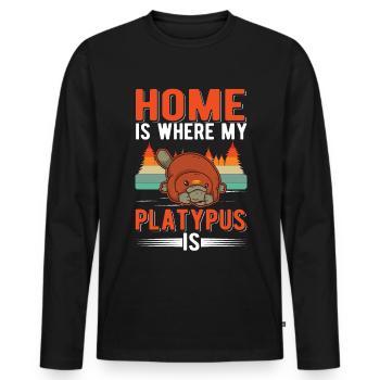 Platypus Home Platypus - Men's Premium Organic Long Sleeve Shirt - black - Front - Nico (187cm)