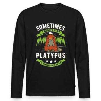 Platypus Spell Platypus - Men's Premium Organic Long Sleeve Shirt - black - Front - Nico (187cm)