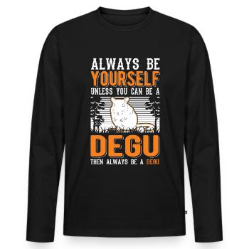 Soyez toujours vous-même Degu Walddegu - T-shirt manches longues Premium bio Homme - noir - Devant - Nico (187cm)