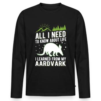 Aardvark Cadeau Aardvark - T-shirt manches longues Premium bio Homme - noir - Devant - Nico (187cm)