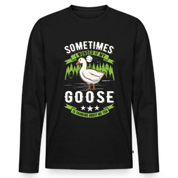 Geese Gift Goose Farmer Goose Goose - Men's Premium Organic Long Sleeve Shirt - black - Front - Nico (187cm)
