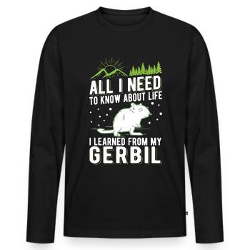 Gerbil Gift Racing Rat Gerbil - Men's Premium Organic Long Sleeve Shirt - black - Front - Nico (187cm)
