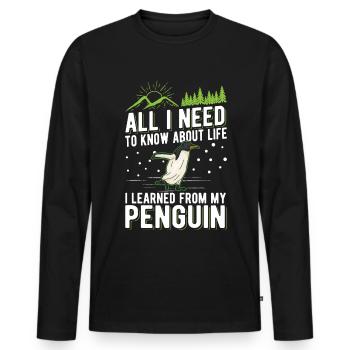 Penguin Gift Penguin - Men's Premium Organic Long Sleeve Shirt - black - Front - Nico (187cm)