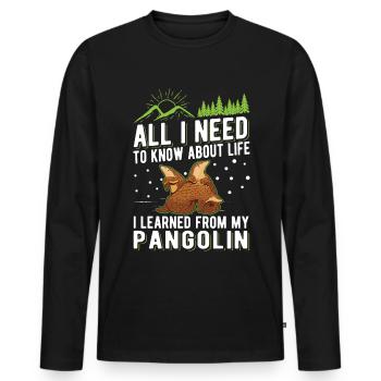 Pangolin Cadeau Pangolin - T-shirt manches longues Premium bio Homme - noir - Devant - Nico (187cm)