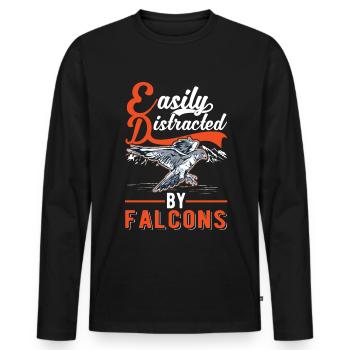 Facilement distrait par les faucons Falkenzüchter Falkner - T-shirt manches longues Premium bio Homme - noir - Devant - Nico (187cm)