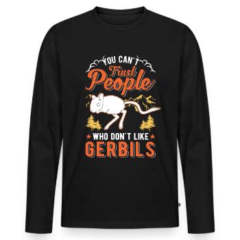 Gerbille Cadeau Rat de course Gerbille - T-shirt manches longues Premium bio Homme - noir - Devant - Nico (187cm)