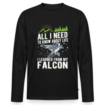 Falcon Gift Falcon Breeding Falcon Breeder Falconer - Men's Premium Organic Long Sleeve Shirt - black - Front - Nico (187cm)