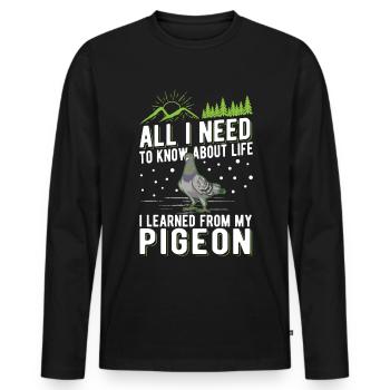 Taube Taubenzüchter Stadttaube - Männer Premium Bio Langarmshirt - Schwarz - Vorne - Nico (187cm)