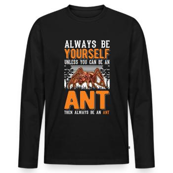 Fourmis Fourmilière Fourmilières Fourmis de feu - T-shirt manches longues Premium bio Homme - noir - Devant - Nico (187cm)