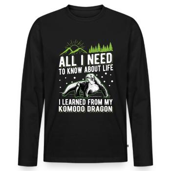 Komodowaran Komododrache Waran - Männer Premium Bio Langarmshirt - Schwarz - Vorne - Nico (187cm)