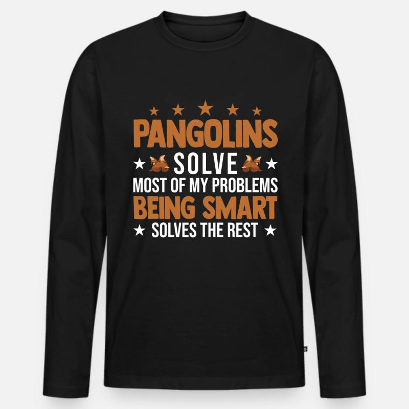 Pangolin Geschenk Schuppentier - Männer Premium Bio Langarmshirt - Schwarz