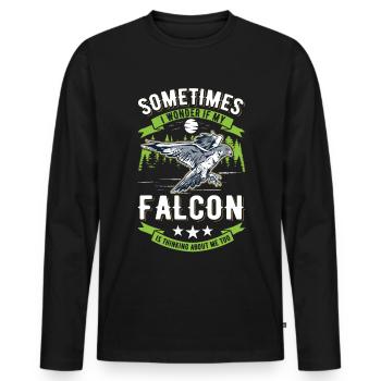 Falcon Gift Falcon Breeding Falcon Breeder Falconer - Men's Premium Organic Long Sleeve Shirt - black - Front - Nico (187cm)