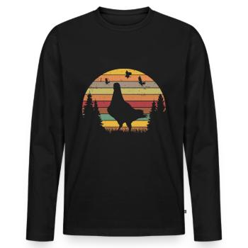 Taube Retro Taubenzüchter Vintage - Männer Premium Bio Langarmshirt - Schwarz - Vorne - Nico (187cm)