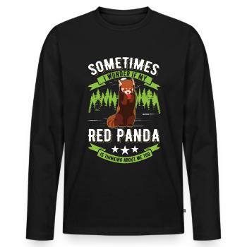 Roter Panda Geschenk Katzenbär Red Panda - Männer Premium Bio Langarmshirt - Schwarz - Vorne - Nico (187cm)