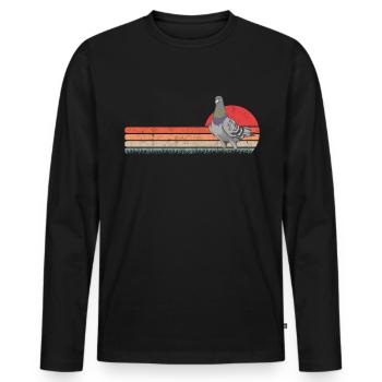 Taube Retro Taubenzüchter Vintage - Männer Premium Bio Langarmshirt - Schwarz - Vorne - Nico (187cm)