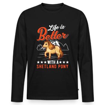 Das Leben ist besser mit einem Roten Panda - Männer Premium Bio Langarmshirt - Schwarz - Vorne - Nico (187cm)