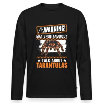 Warning Tarantula owner Tarantula - Men's Premium Organic Long Sleeve Shirt - black - Front - Nico (187cm)