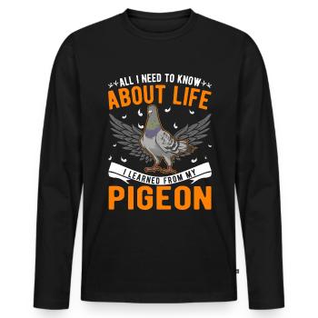 Taube Taubenzüchter Stadttaube Brieftaube - Männer Premium Bio Langarmshirt - Schwarz - Vorne - Nico (187cm)