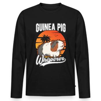 Guinea pig whisperer - Men's Premium Organic Long Sleeve Shirt - black - Front - Nico (187cm)