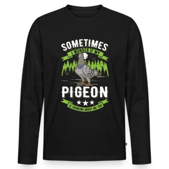 Pigeon pigeon fanciers city pigeon - Men's Premium Organic Long Sleeve Shirt - black - Front - Nico (187cm)