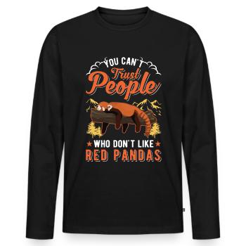 Red panda gift cat bear - Men's Premium Organic Long Sleeve Shirt - black - Front - Nico (187cm)
