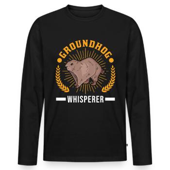 Murmeltier Flüsterer Groundhog Waldmurmeltier - Männer Premium Bio Langarmshirt - Schwarz - Vorne - Nico (187cm)