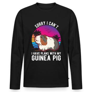 Cochon d’Inde Cadeau Cochon d’Inde - T-shirt manches longues Premium bio Homme - noir - Devant - Nico (187cm)