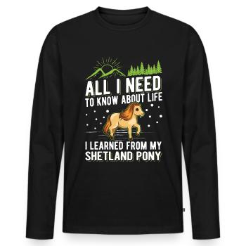Poney Shetland Poney Shetland Shetty - T-shirt manches longues Premium bio Homme - noir - Devant - Nico (187cm)