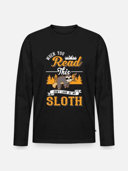 Sloth Gift Sloth - Men's Premium Organic Long Sleeve Shirt - black