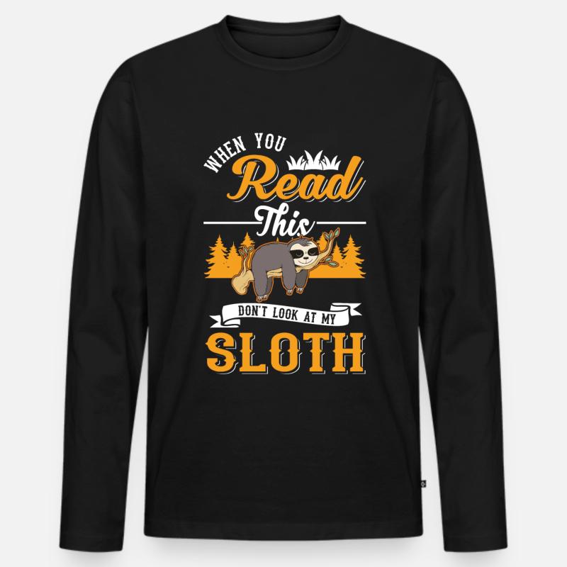 Sloth Gift Sloth - Men's Premium Organic Long Sleeve Shirt - black