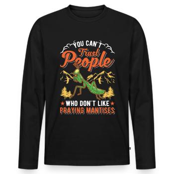 Praying mantis Gift Mantis Mantis - Men's Premium Organic Long Sleeve Shirt - black - Front - Nico (187cm)