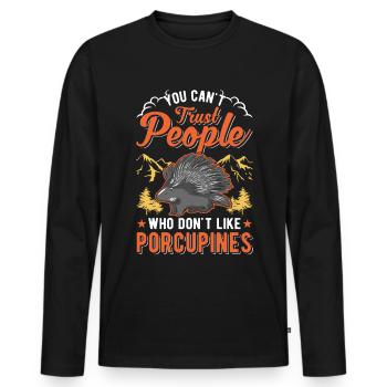 Porcupine lover Porcupine - Men's Premium Organic Long Sleeve Shirt - black - Front - Nico (187cm)