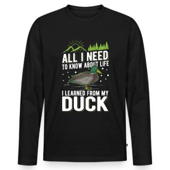 Duck Gift Duck Breeder - Men's Premium Organic Long Sleeve Shirt - black - Front - Nico (187cm)