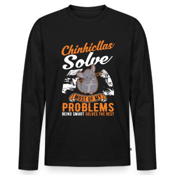 Chinchilla Gift Woolly Short-tailed Chinchilla - Men's Premium Organic Long Sleeve Shirt - black - Front - Nico (187cm)
